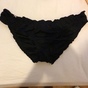 black ruffle cheeky bikini bottom